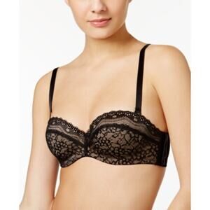 b.tempt'd by Wacoal b.enticing Strapless Lace Bra 954237 34DDD Black NWT